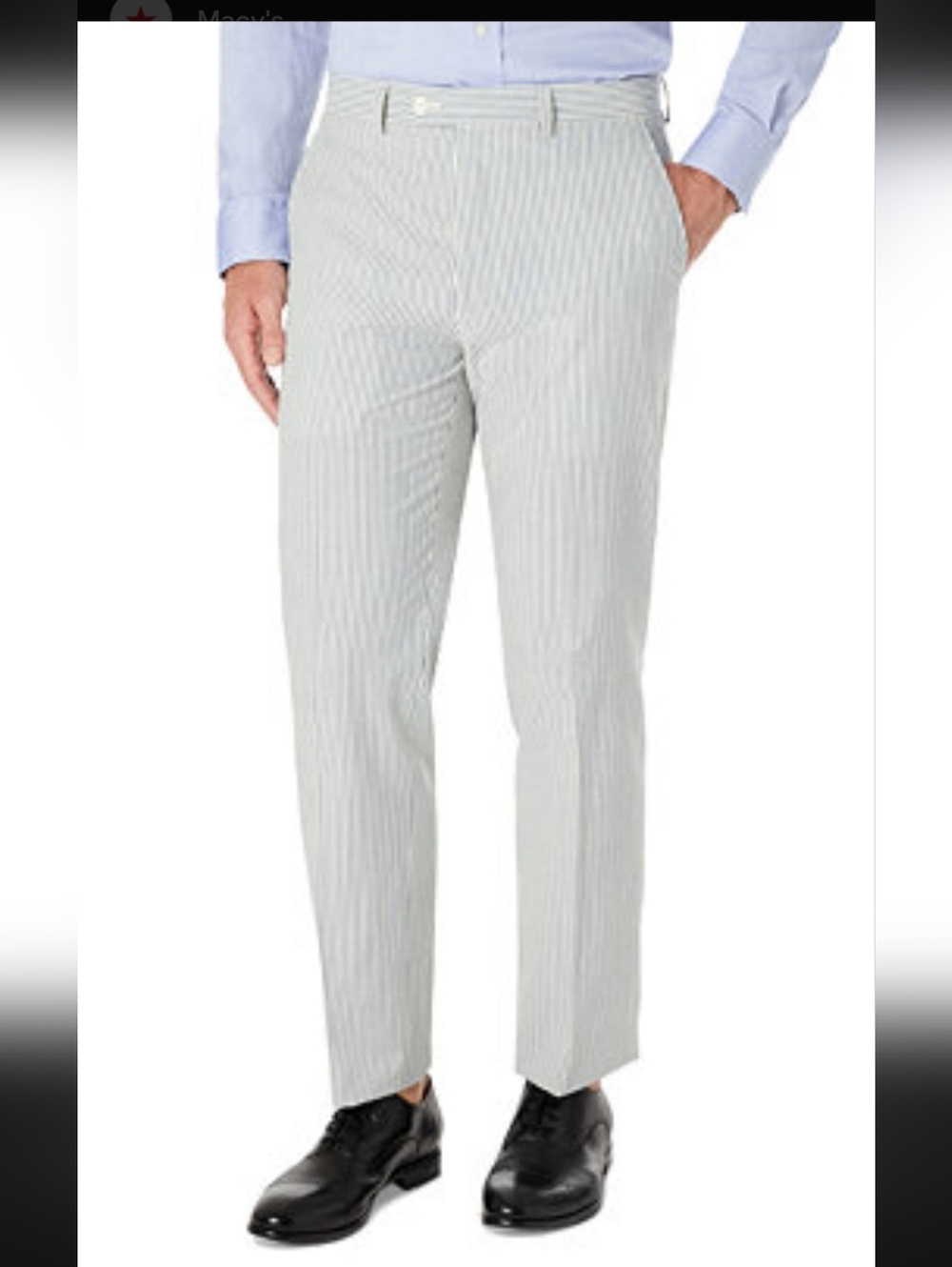 Lauren Ralph Lauren Flat Front Pants 40x32 Blue Chinos Seersucker Golf NWT